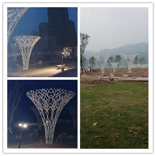 菏泽城市广场 大型景观雕塑 螺纹镂空树雕塑摆件