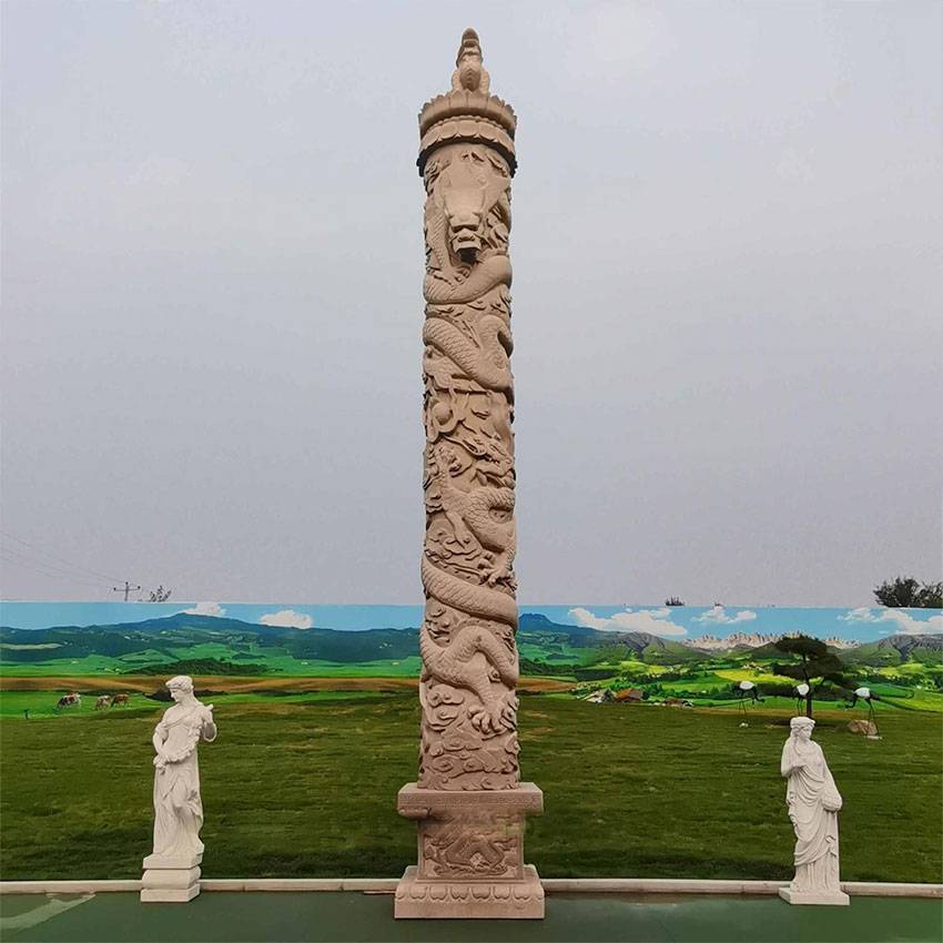 石雕十二生肖柱 石材雕刻景观建筑 广场文化柱