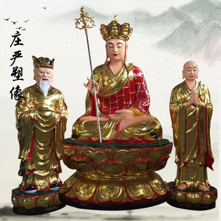 广东木雕十八罗汉佛像