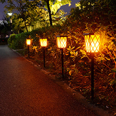 太阳能草坪灯四两信息智能光控LED火焰灯庭院景观地插灯