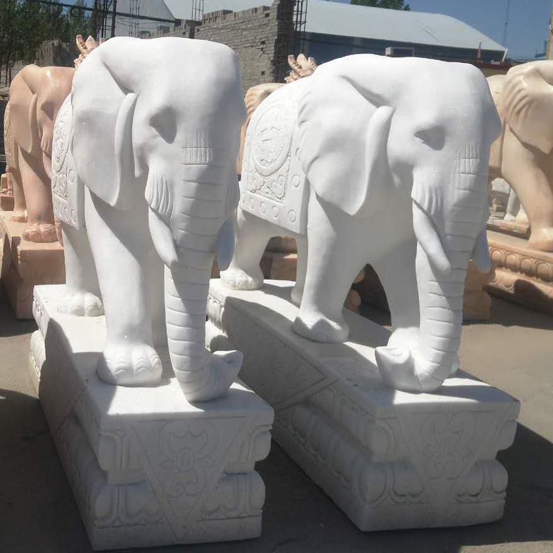 石雕大象定制加工厂-石头大象门口摆放