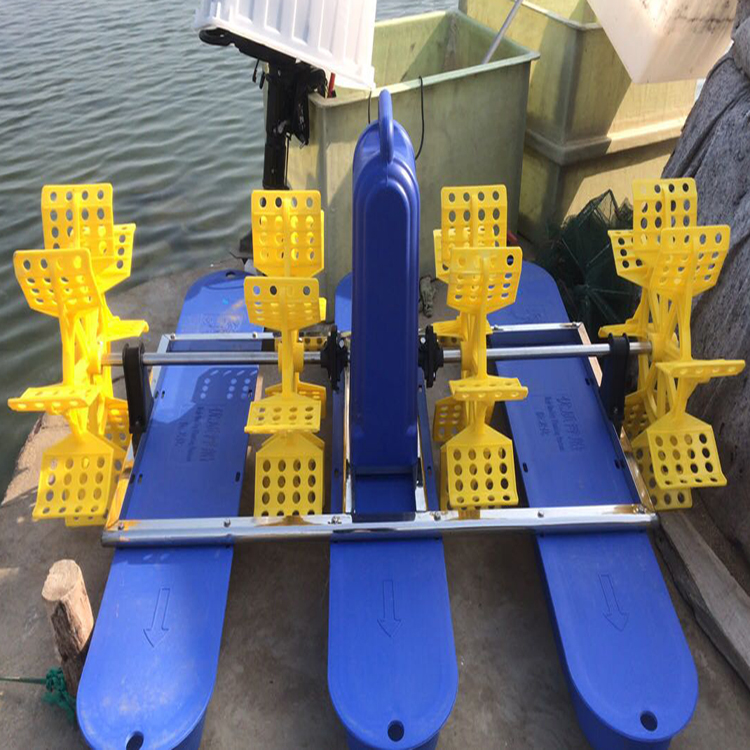 虾塘蟹塘水车式增氧机两相电4叶轮1500W养鱼泵