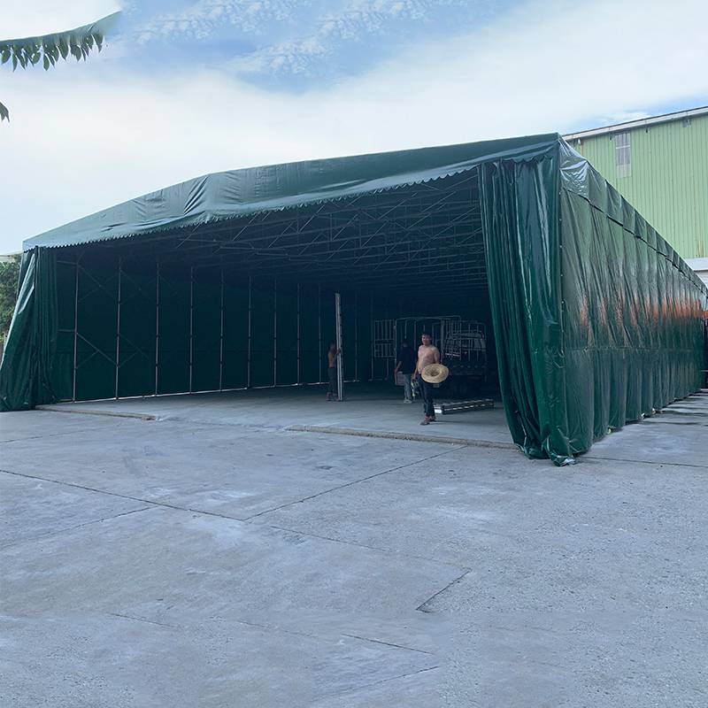 天津推拉蓬加厚加粗镀锌钢管 户外推拉雨棚 大型仓库雨篷厂家