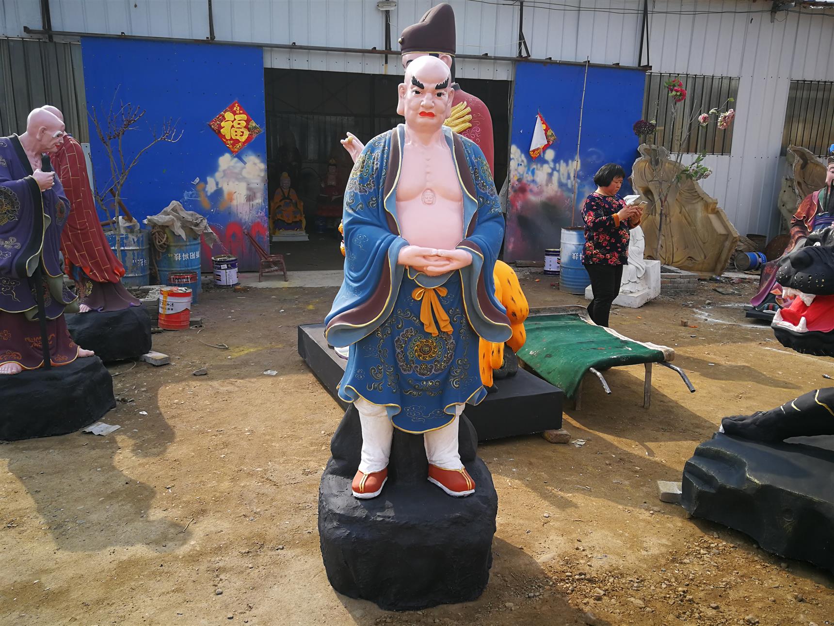 广州树脂 十八罗汉佛像批发 大型佛像雕塑厂