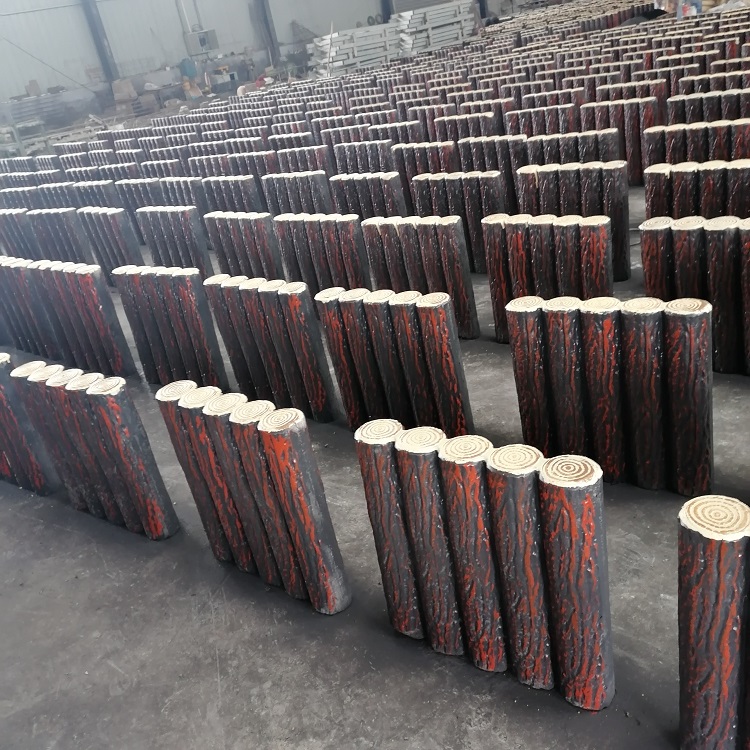 山东厂家直销水泥仿树桩石价格 仿木桩石生产 可定制尺寸