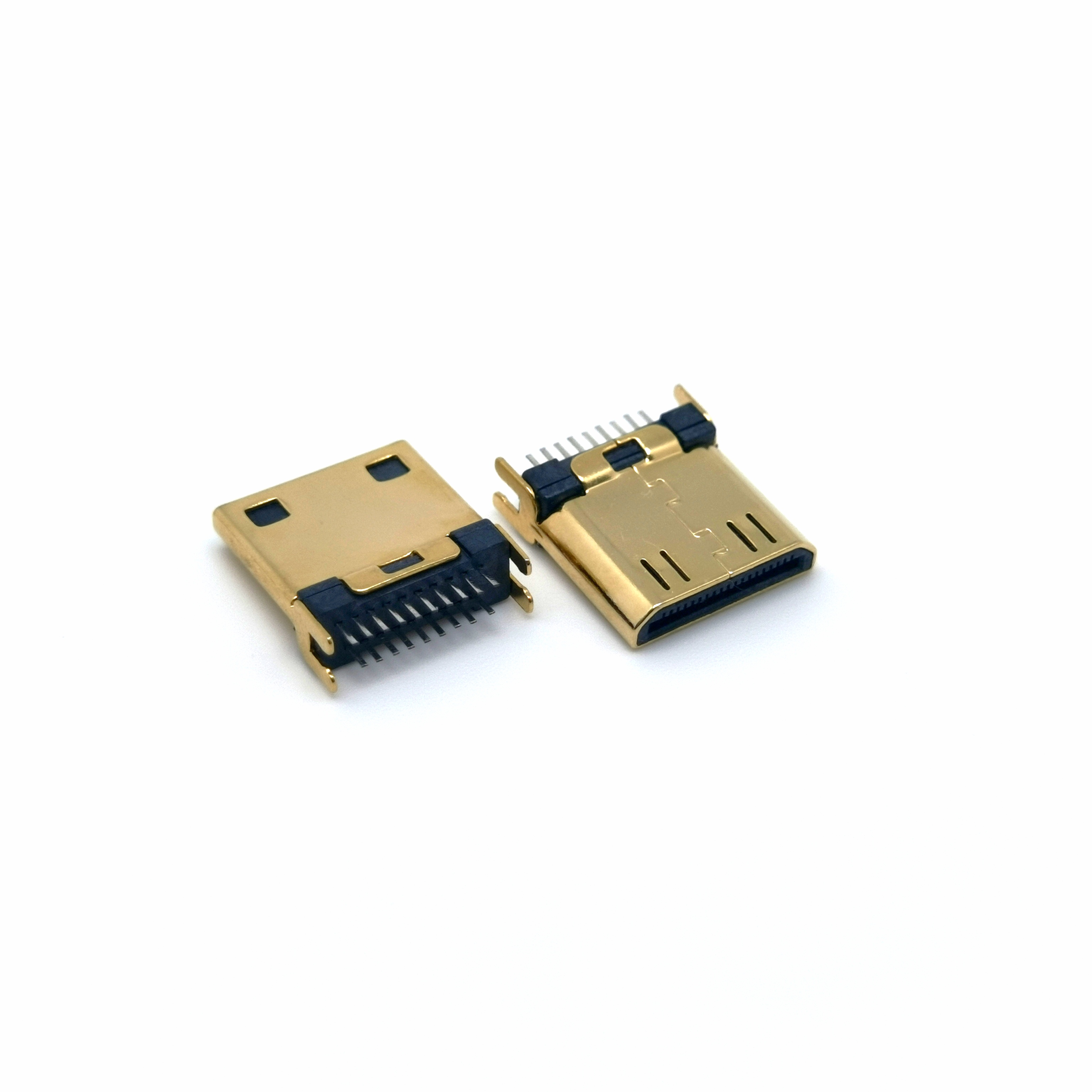 MINI19P夹板公头​ HDMI​迷你夹板1.0/1.6公头 镀金铁壳