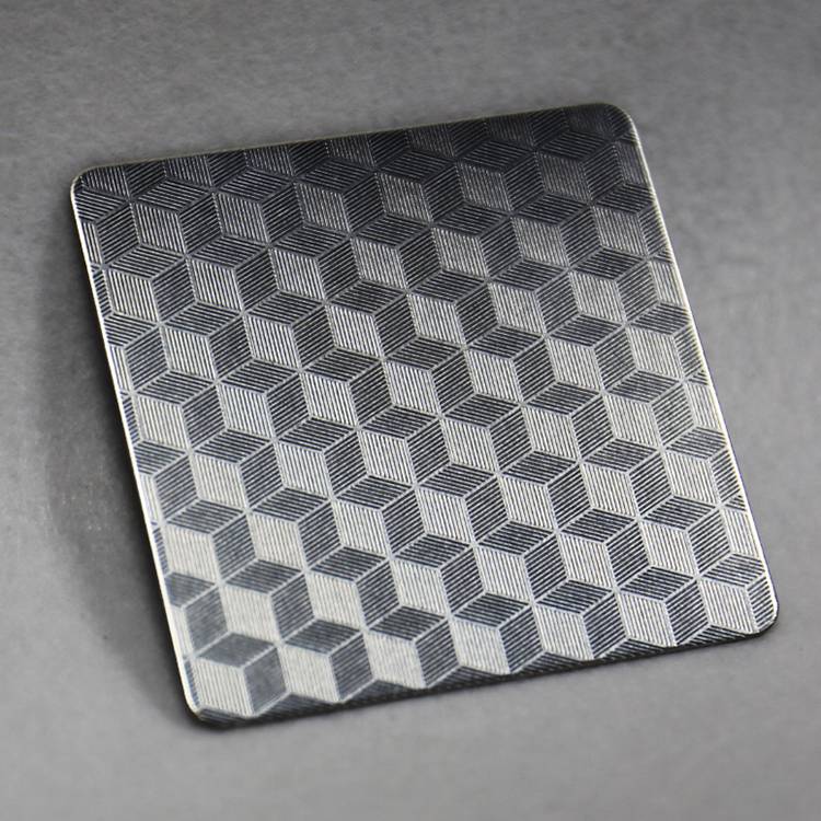 立体方形本色不锈钢压花板 厂家供应304卷板压花