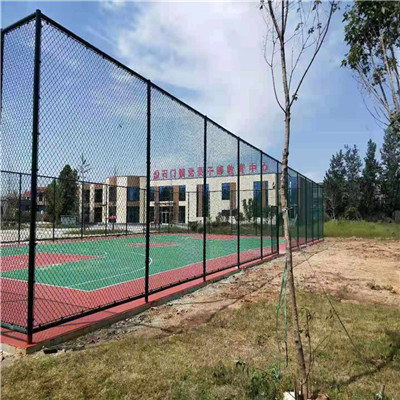 包塑钢丝勾花网围网 喷塑篮球场防护网 抱卡式足球场围网