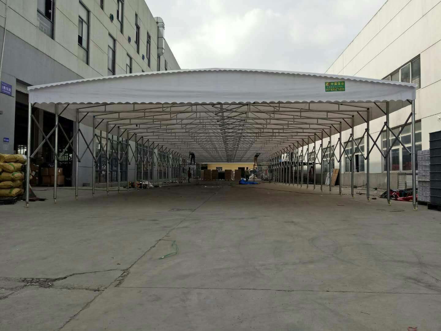 宜宾伸缩式移动雨棚 移动推拉伸缩帐篷 免费上门测量设计安装