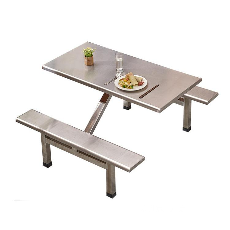 食堂员工餐桌椅康胜实用四人不锈钢餐桌椅价格好给力