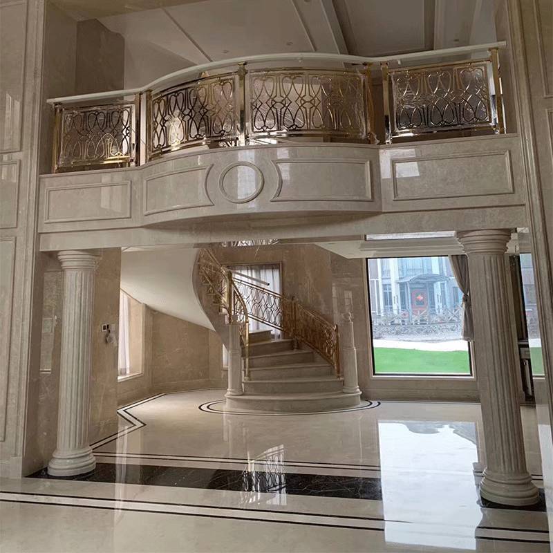 你看中的铜艺别墅楼梯设计 是花了心思加了传统文化的制作