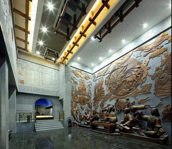 江苏室内人物景观立体铜浮雕 墙上浮雕画制作工厂