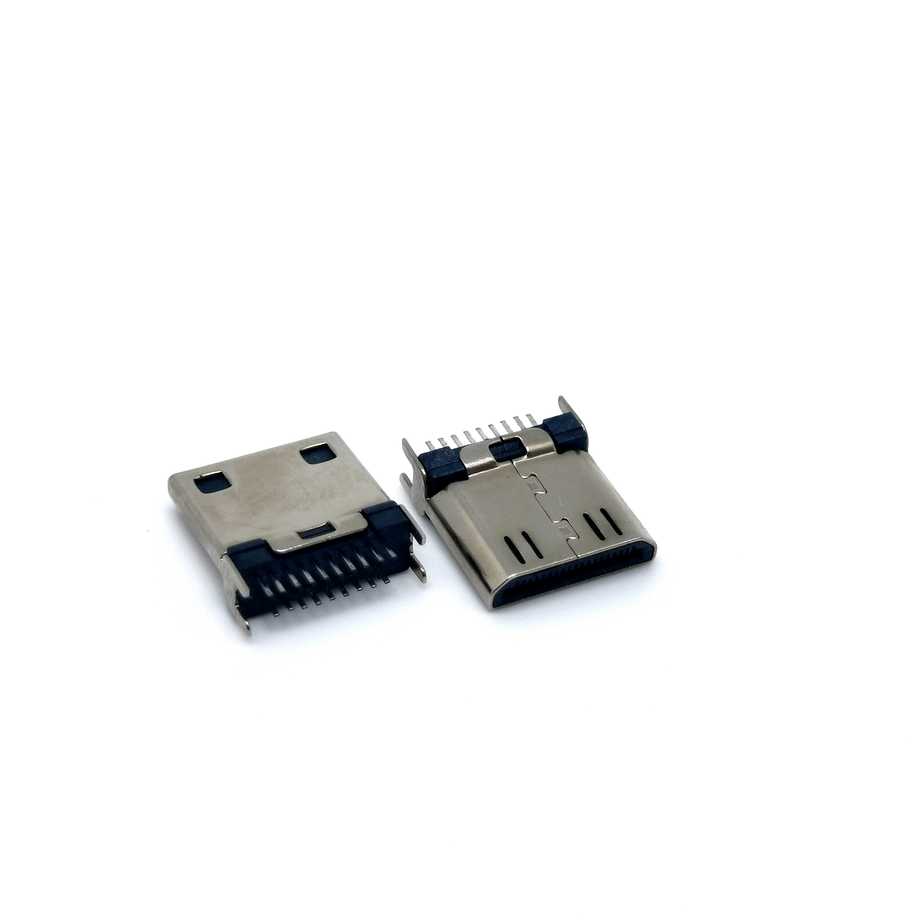 MINI HDMI 19P夹板公头 夹板1.0 1.6 铁壳镀镍