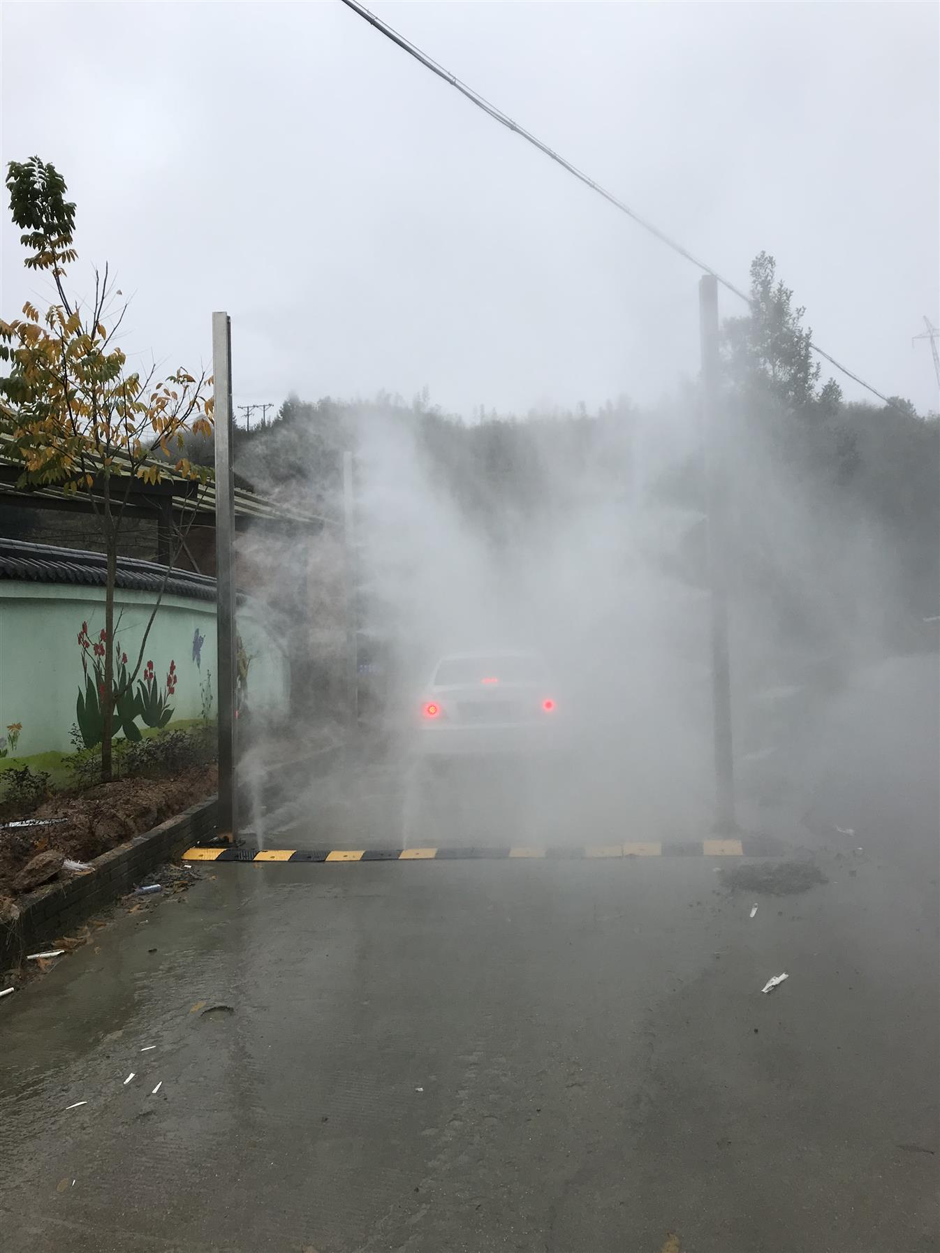 米孚高压造雾六立柱不锈钢车辆消毒通道通用