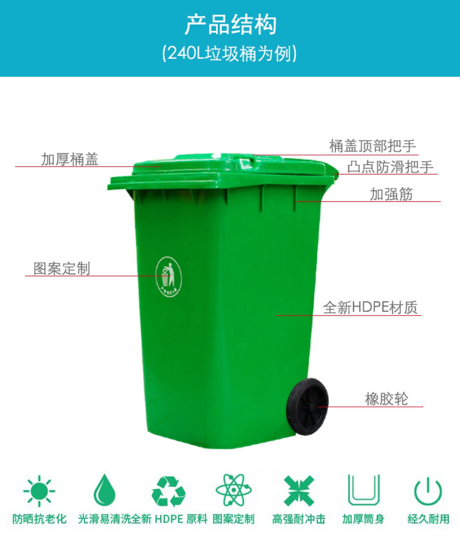 塑料垃圾桶枣庄环卫塑料垃圾桶