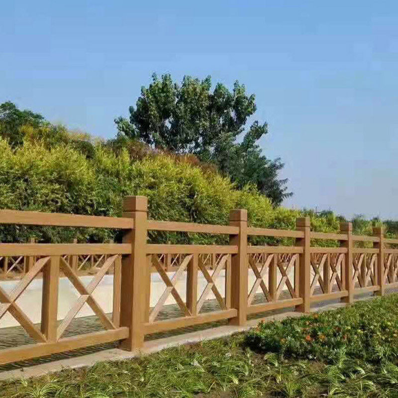 鼎成龙升混凝土仿木栏杆 户外防护栏河道景观乡村成品