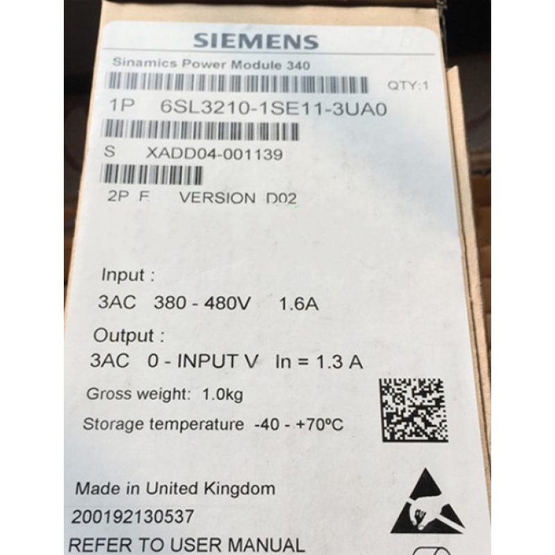 西门子S120变频器6SL3210-1SB11-0UA0 代理商