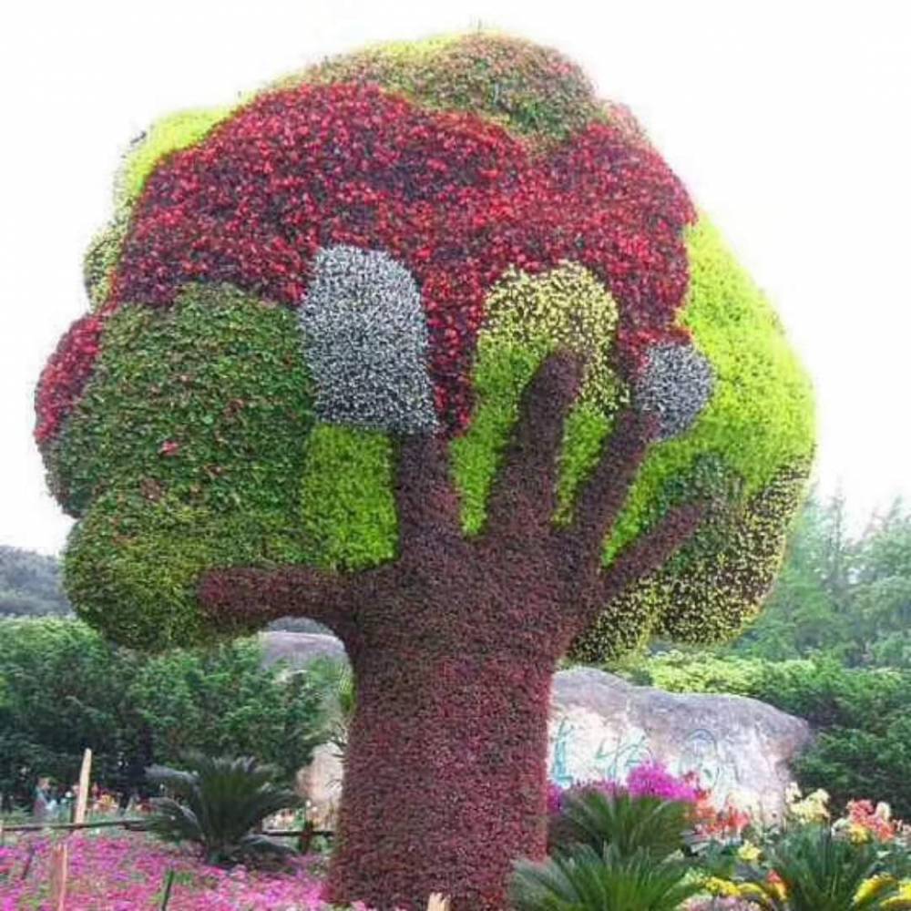 真植物的佛甲草雕塑和仿真绿雕都能接受来图定制，还原效果图，造型栩栩如生的造型