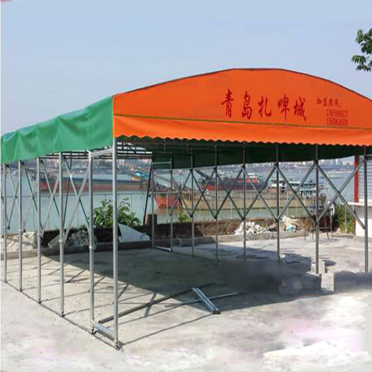 移动仓库篷 STPH-01 嘉兴平湖大型电动雨棚 钢结构镀锌管推拉式雨蓬