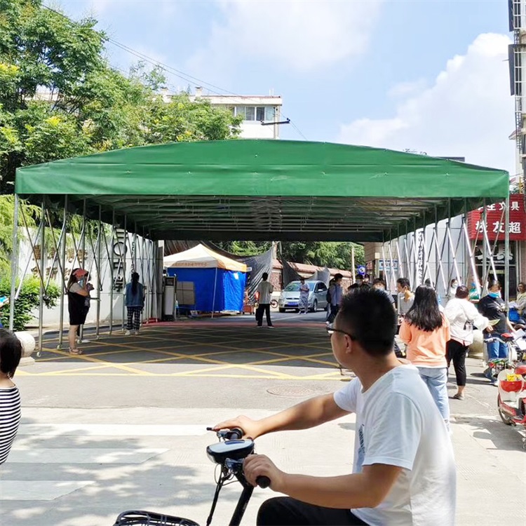 武汉江岸推拉活动挡雨车棚 移动收缩LOGO蓬 折叠推拉防风帐篷