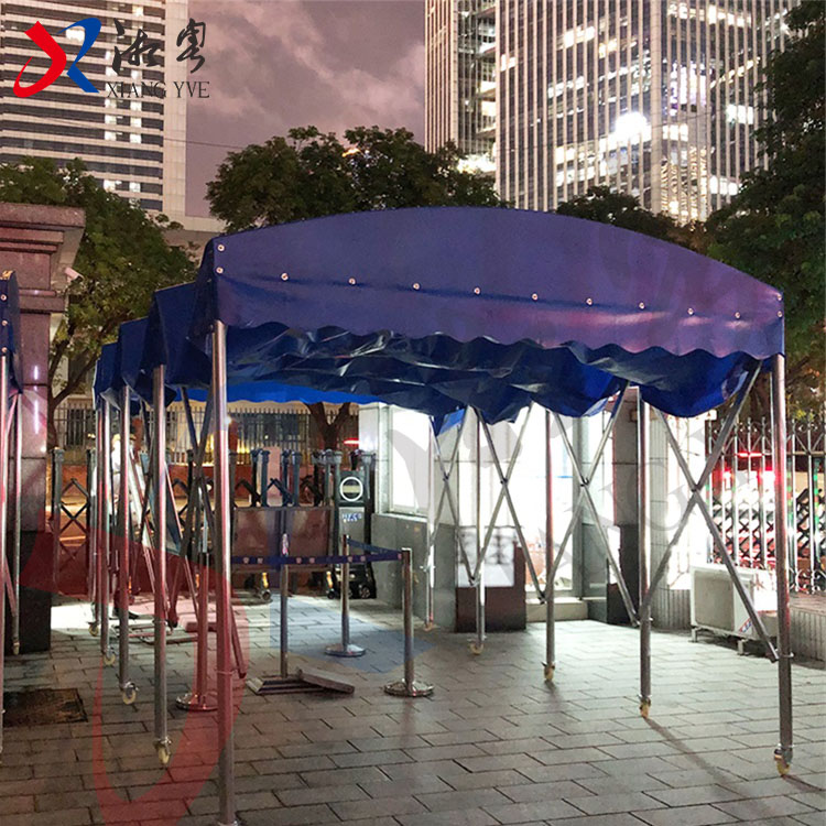 深圳东城 定制防雨移动推拉蓬 户外折叠遮雨棚 码头周转篷