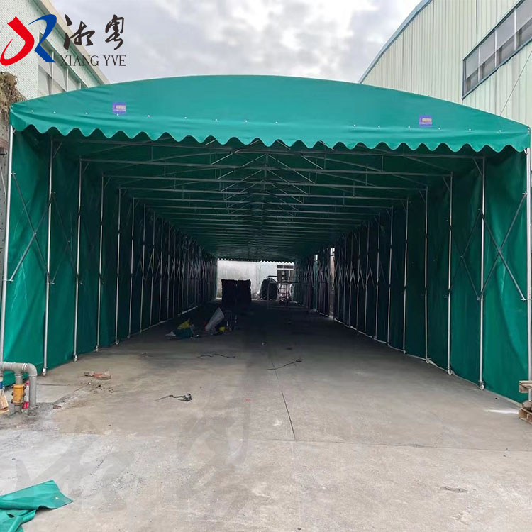 广东深圳 推拉仓储帐篷 电动活动遮阳雨蓬 工厂移动雨棚 物品存放