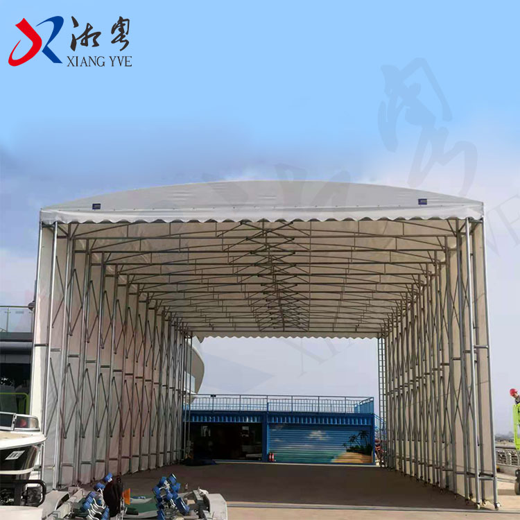 广州南沙 工厂通道移动棚 仓储电动雨篷 活动伸缩帐蓬 多色可选