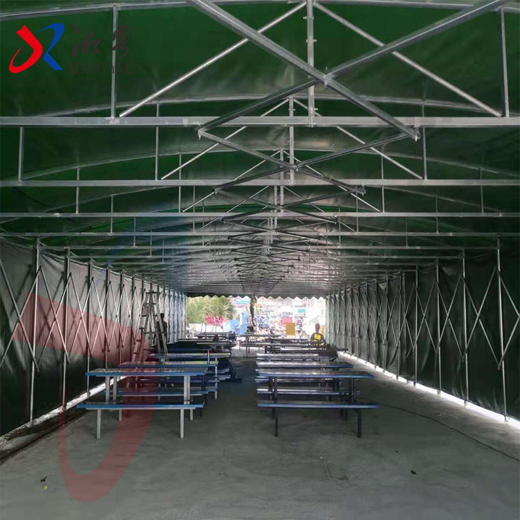 惠州博罗 移动推拉厂房雨蓬 电动遮阳帐篷 户外活动雨棚 游乐场排队