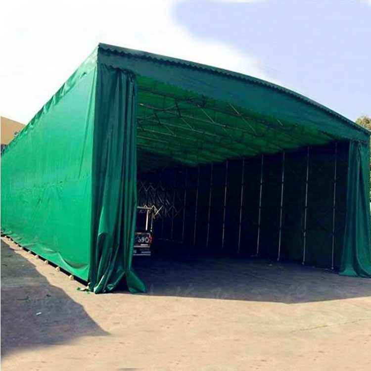 珠海高栏港伸缩移动遮阳棚 户外大型推拉蓬 工厂折叠雨篷定做
