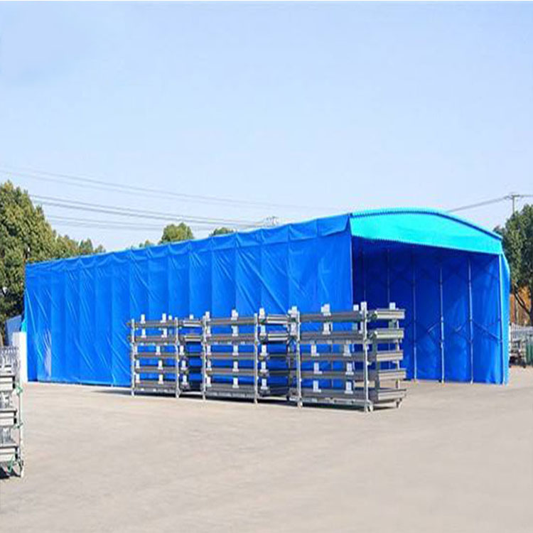 梅州五华大排档推拉蓬 移动收缩折叠棚 大型电动悬空篷工厂