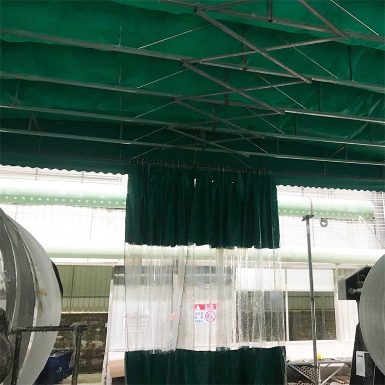 崇左移动大排档雨蓬 工厂伸缩式推拉篷 大型电动悬空雨棚安装