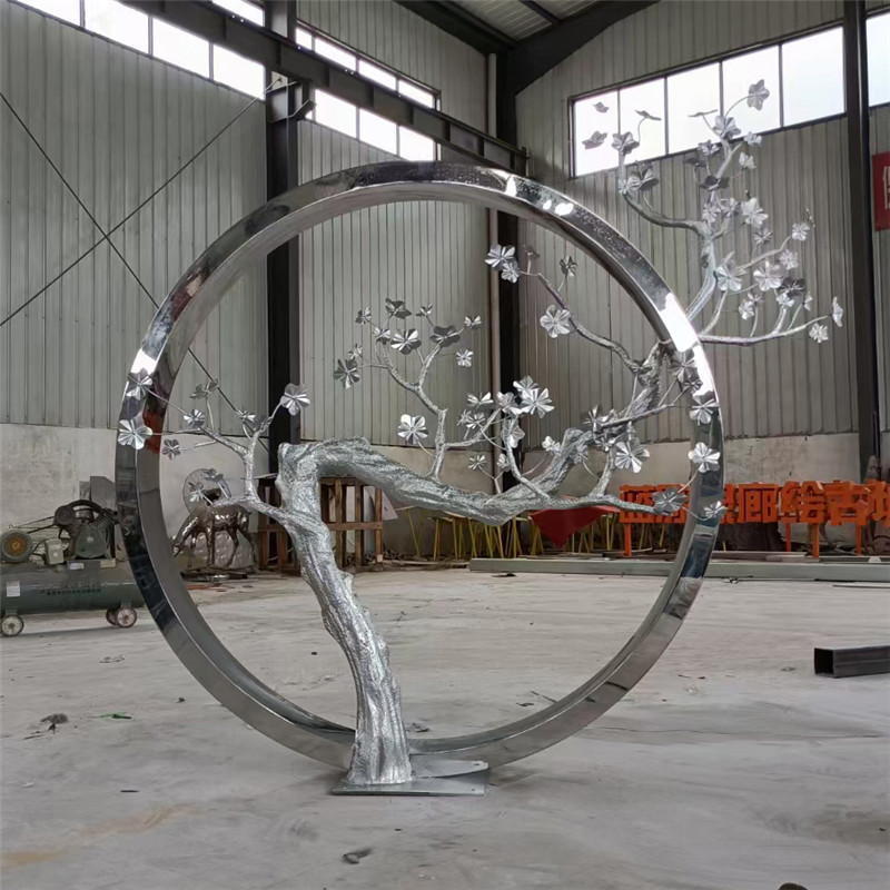 制作厂家 不锈钢圆环雕塑 房地产雕塑