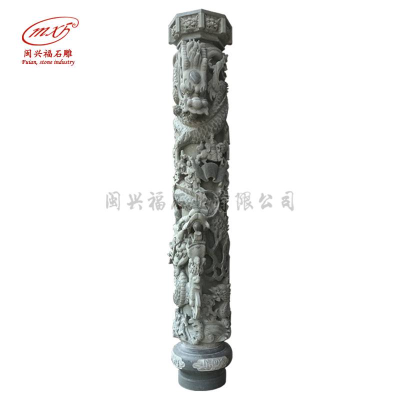 惠安石雕厂家定做石雕文化柱 景区龙柱 广场华表龙柱