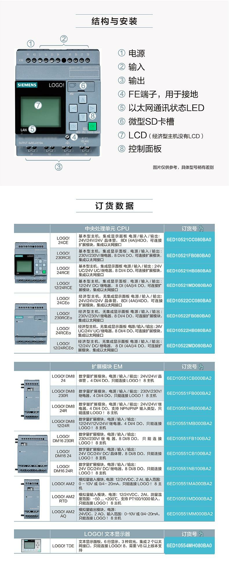 德國西門子LOGO文本顯示器一級供應