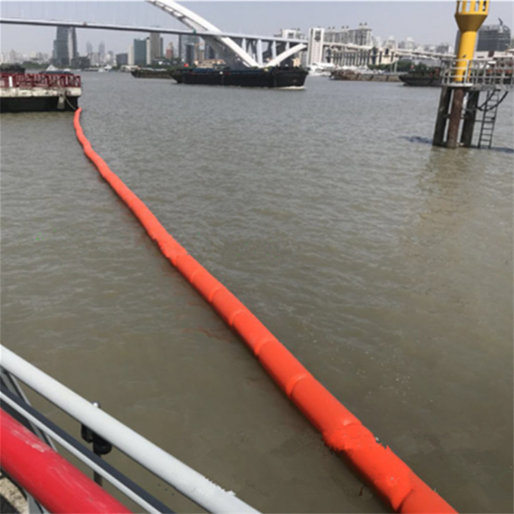 PE河道拦污浮筒施工安装 升降式水上拦污绳塑料浮体