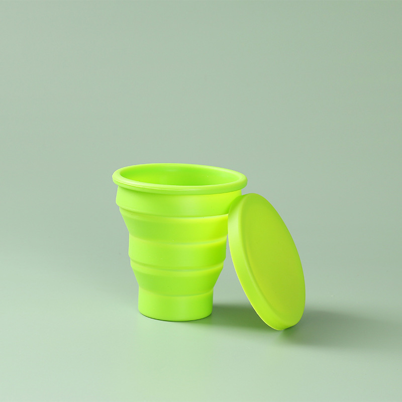 创意食品级硅胶户外运动折叠水杯 便携迷你旅行健身水杯漱口杯