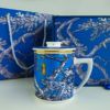 唐山达美瓷业礼盒包装茶水分离杯 陶瓷茶具 骨质瓷茶漏盖杯