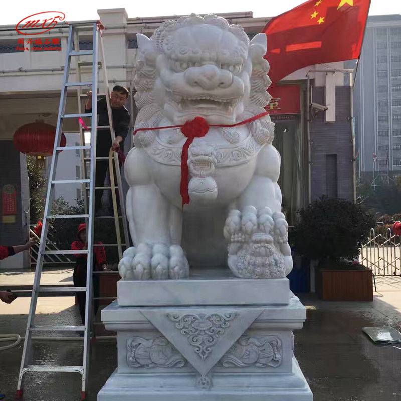 别墅家用花岗岩石狮子门口 北京天安门造型石雕动物雕塑厂家