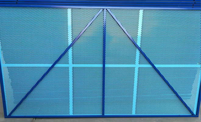 钢板蓝色爬架网片 镀锌全钢爬架网片 蓝色围挡爬架网片