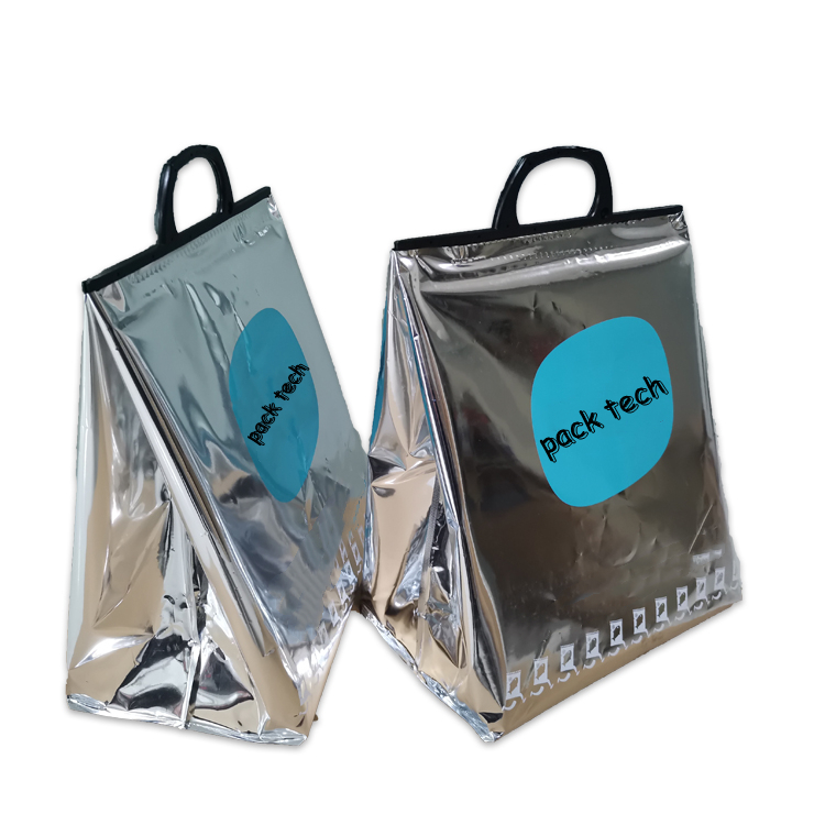 定制便捷式铝膜手提袋可印刷LOGO 超市海鲜水果保鲜隔热保温铝膜袋