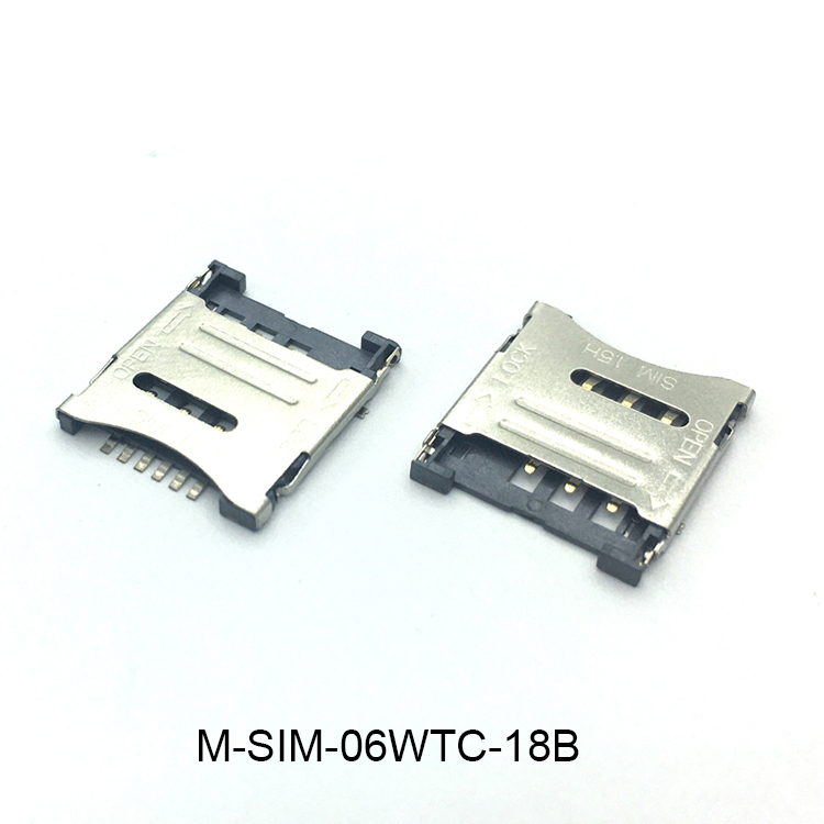 MICRO SIM CARD 6P掀盖式 1.8H TYPE-B