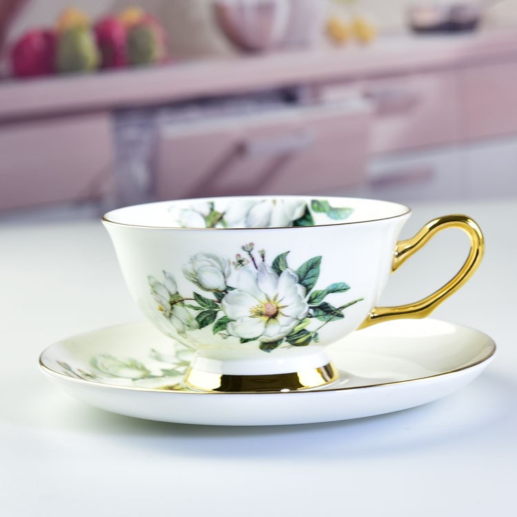 厂家批发创意骨瓷礼品茶具套装 陶瓷咖啡杯碟礼品 可印制画面