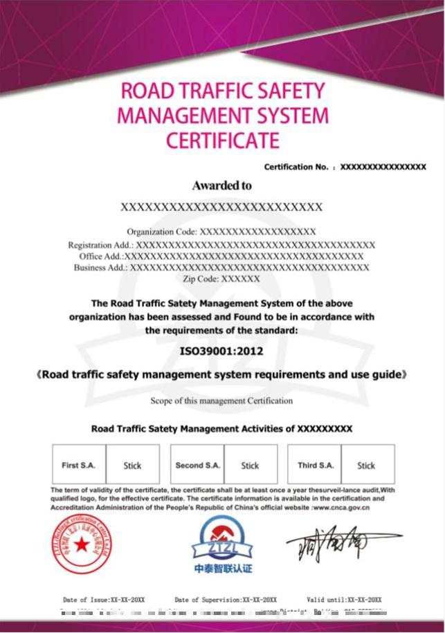 ISO39001道路交通安全管理体系来源