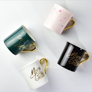 达美瓷业厂家批发陶瓷杯子 定制金把礼品水杯 创意骨质瓷马克杯