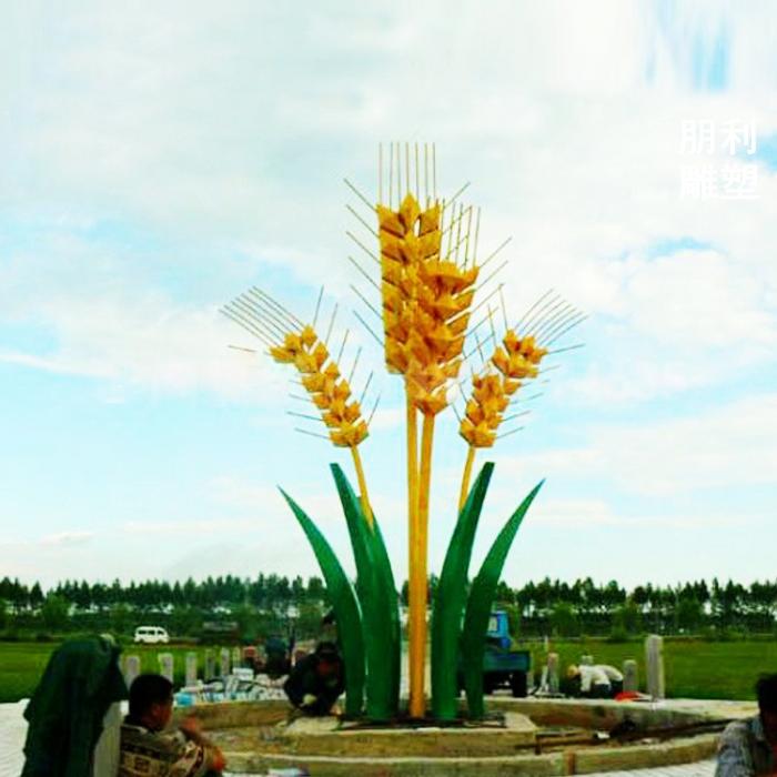 定做景墙农作物雕塑-展示麦子穗雕塑制作厂家