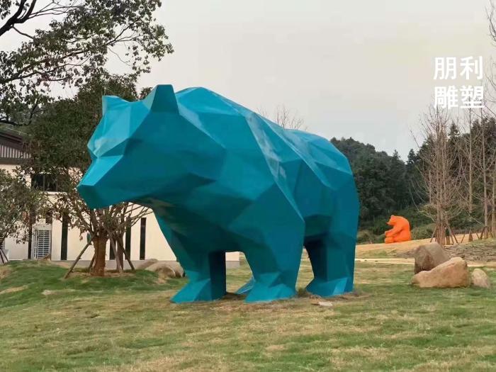公园北极熊雕塑厂家 镀钛北极熊雕塑厂家 灯光雕塑