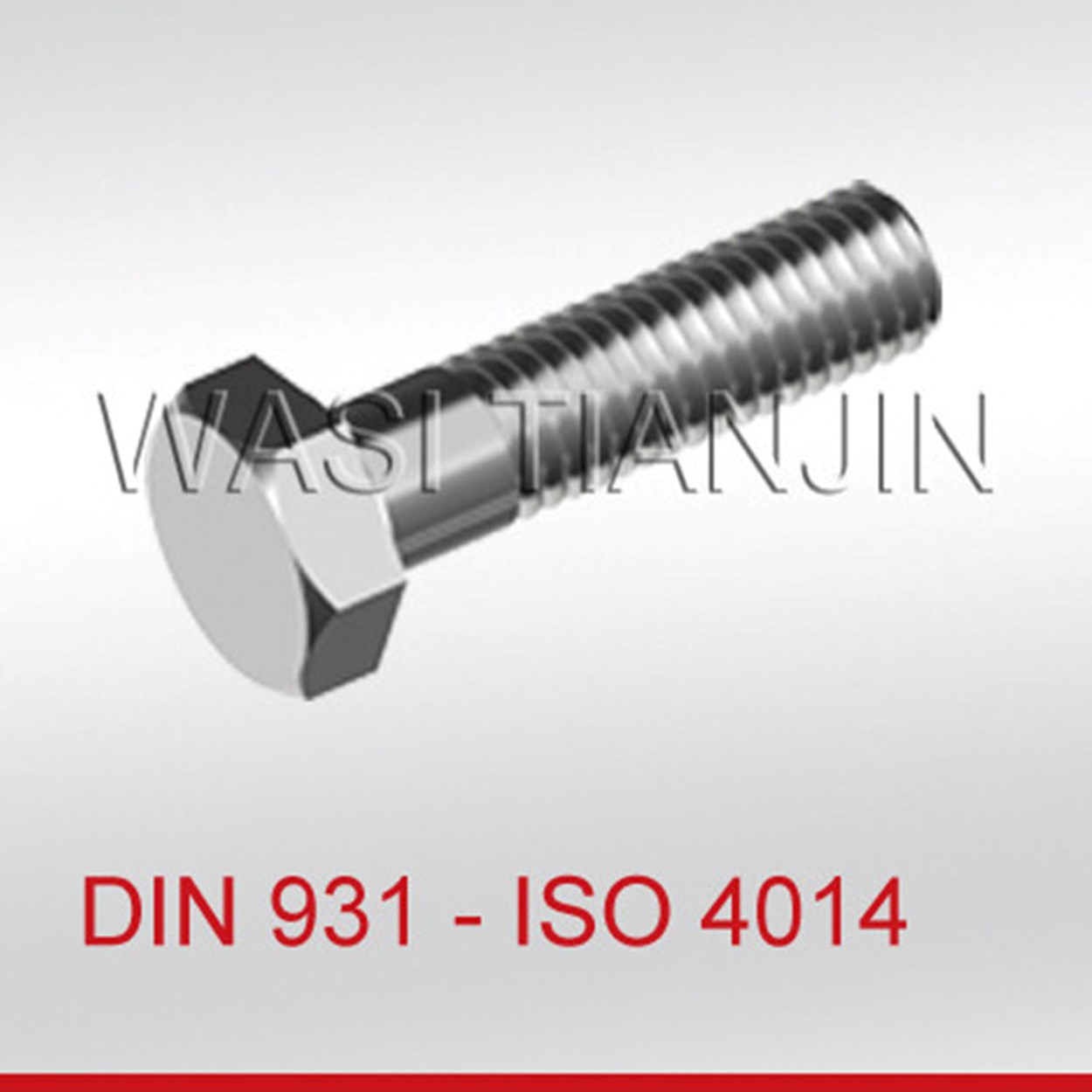 WASI A4-80 DIN4014 DIN931 六角螺栓半牙