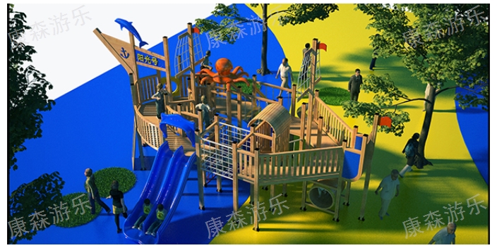 湖北幼儿园幼儿园木质滑梯一米 抱诚守真 浙江康森游乐设备供应