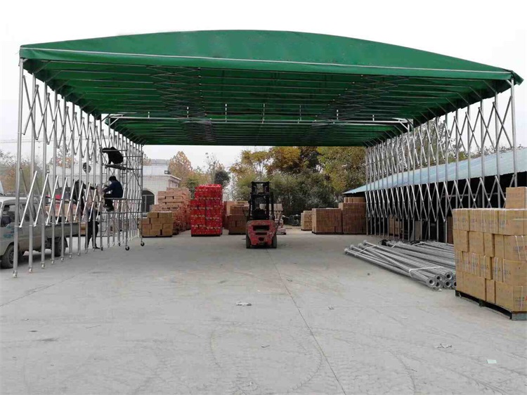 阿坝茂县 可移动折叠雨棚 绿色仓库推拉篷 推拉雨篷