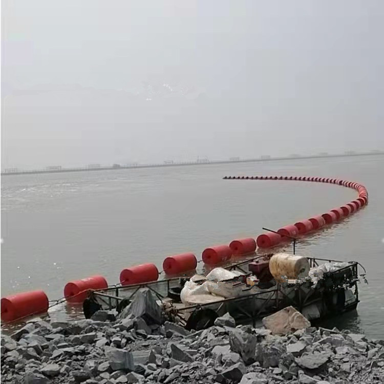 浮筒式水面隔离栏警戒浮体施工安装